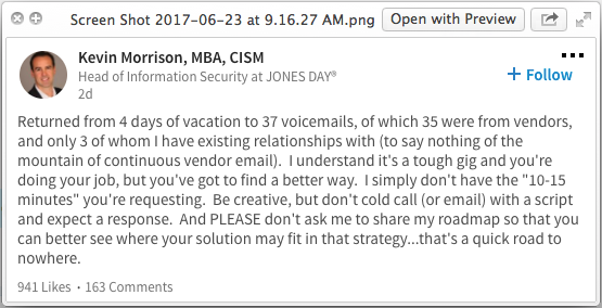 selling to c-level executives email example